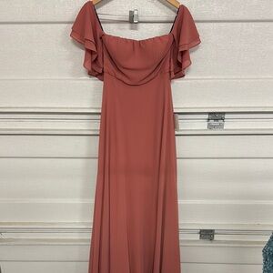 Elegant Off-Shoulder Pink Dress